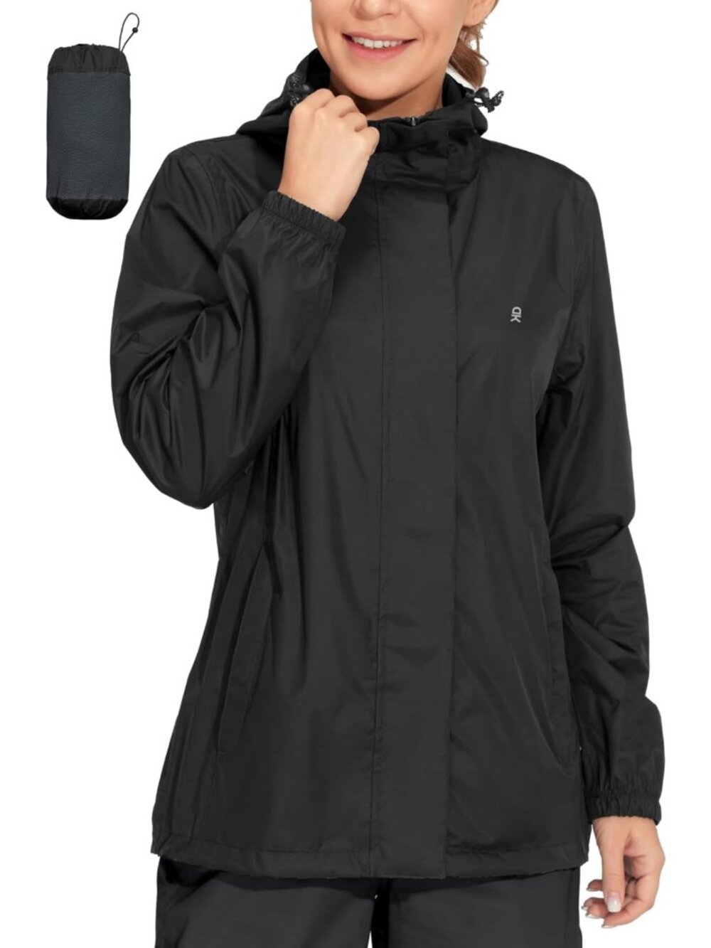 Packable Waterproof Hooded Rain Jacket for Women - Lightweight, Stylish